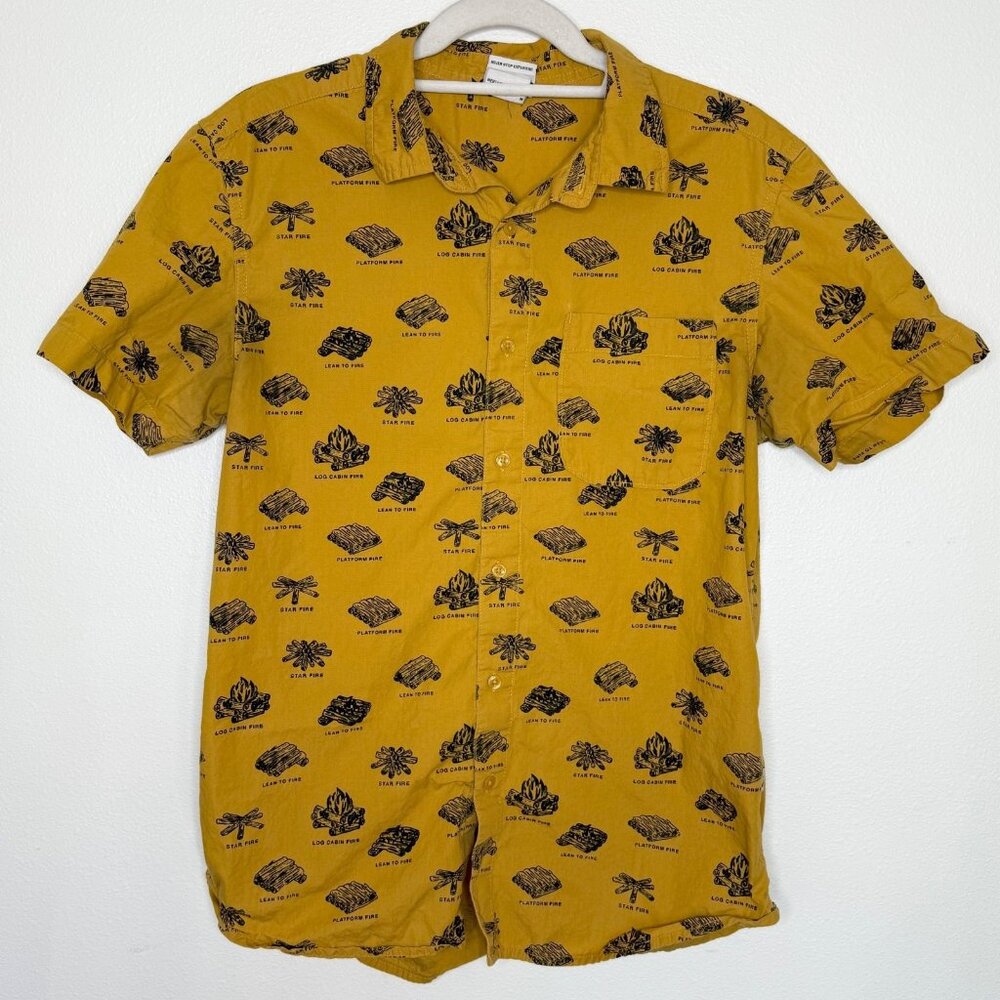 The North Face Baytrail Button Up Shirt M Yellow Outdoors Campfire Hipster